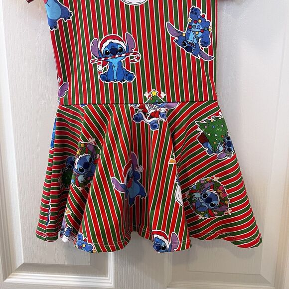 Wild Rich Kids WRK Disney Christmas Stitch Skirted Leotard Dress Girls Size 5/6 - Picture 14 of 16